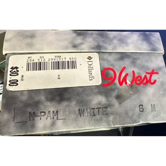 VINTAGE Nine West Low Heel White Slip-on Leather Sandals Women's Size 6M (READ) - Picture 12 of 16